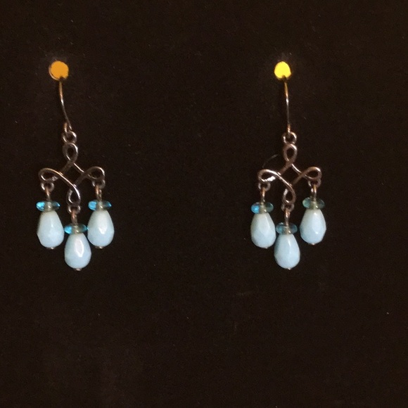 Turquoise 1” drop boho earrings - Picture 2 of 4